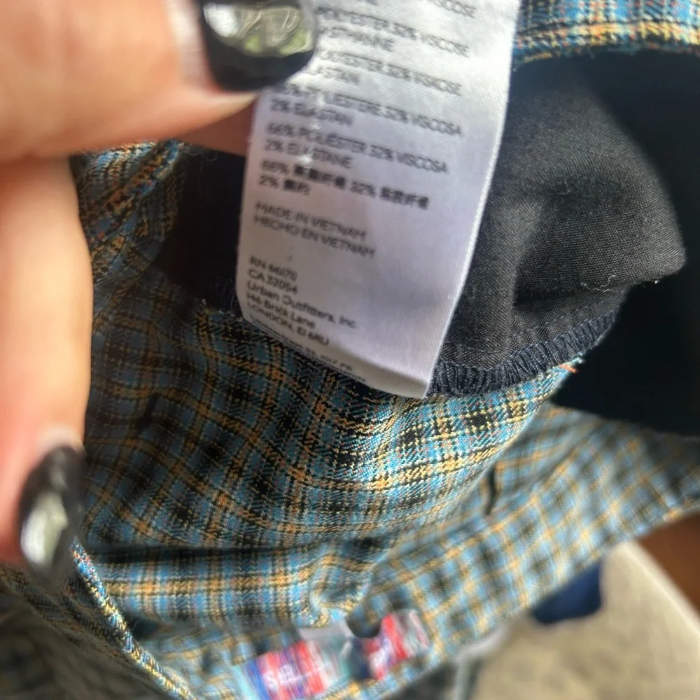 Urban Outfitters‎ Kick Flare Plaid Pants Size 0 Blue